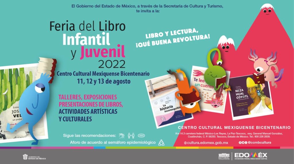 Llega la Feria del libro infantil y juvenil 2022 al Centro Cultural Mexiquense Bicentenario